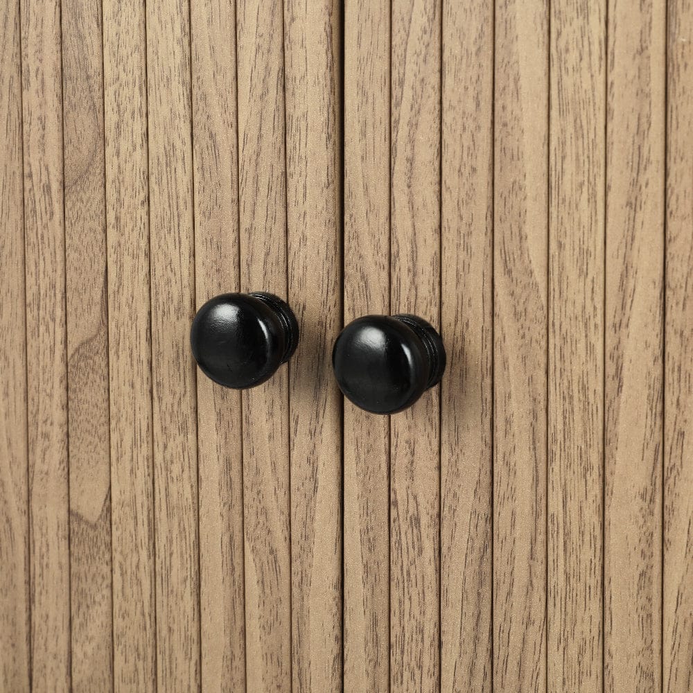 Artiss Furniture > Bedroom > Bedside Tables Artiss Bedside Table Side End Table Slidng Doors Storage Nightstand Black BORIS