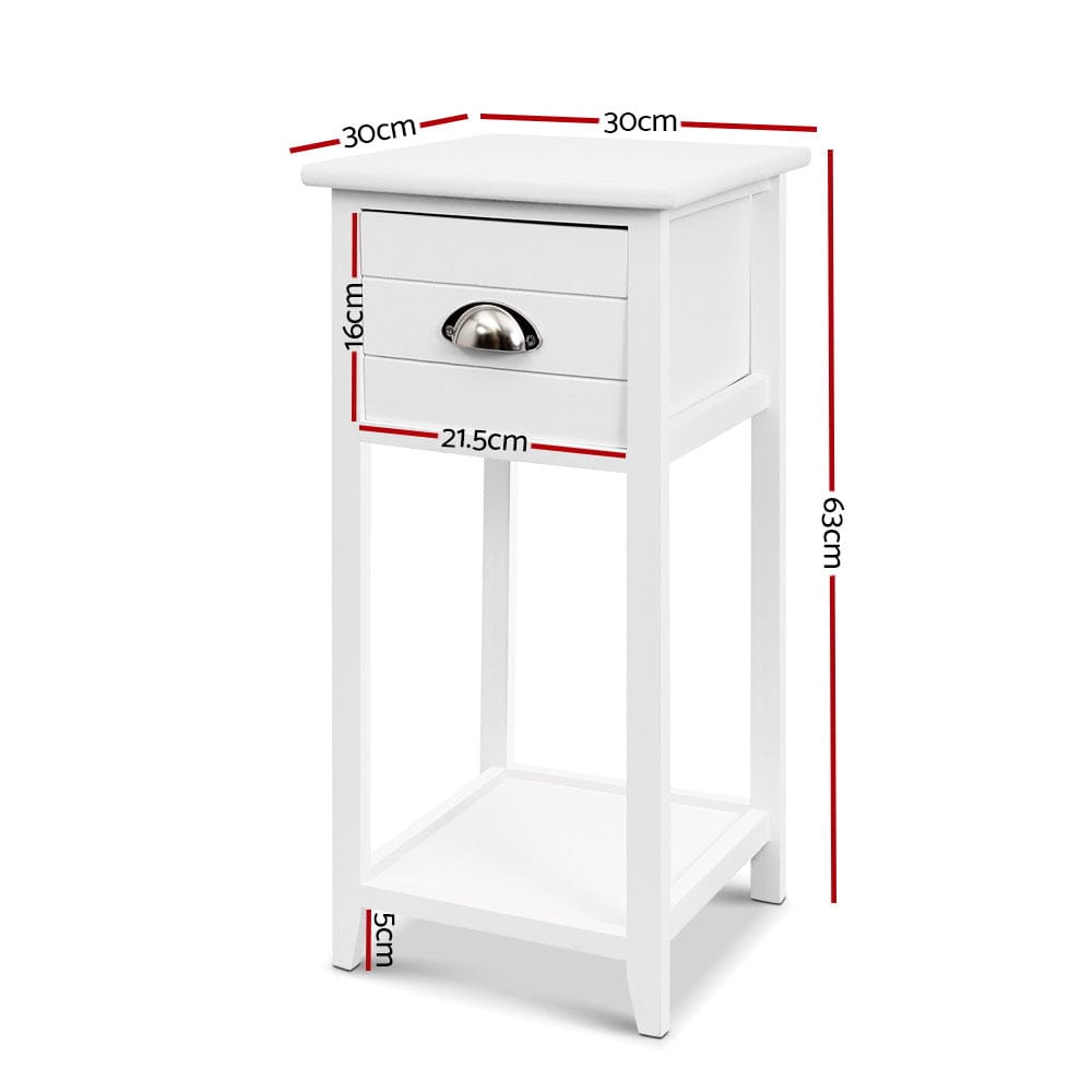 Artiss Furniture > Bedroom > Bedside Tables Artiss Bedside Table Vintage - THYME White