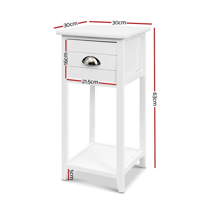 Artiss Furniture > Bedroom > Bedside Tables Artiss Bedside Table Vintage - THYME White