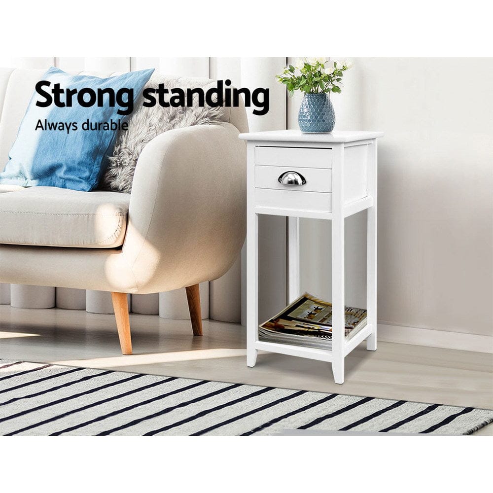 Artiss Furniture > Bedroom > Bedside Tables Artiss Bedside Table Vintage - THYME White