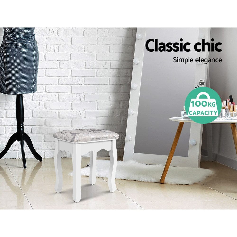 Artiss Furniture > Bedroom > Dressing Vanity & Dressing Tables Artiss Dressing Table Stool Velvet White