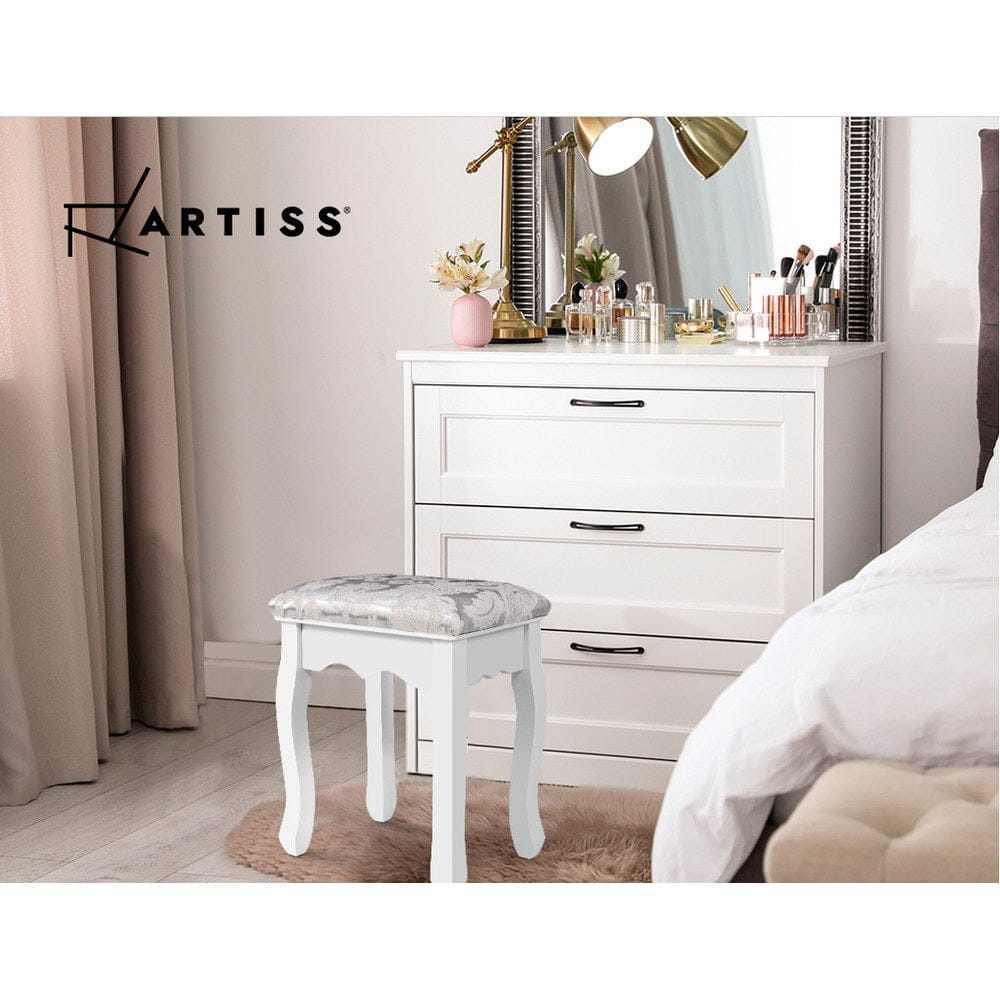 Artiss Furniture > Bedroom > Dressing Vanity & Dressing Tables Artiss Dressing Table Stool Velvet White