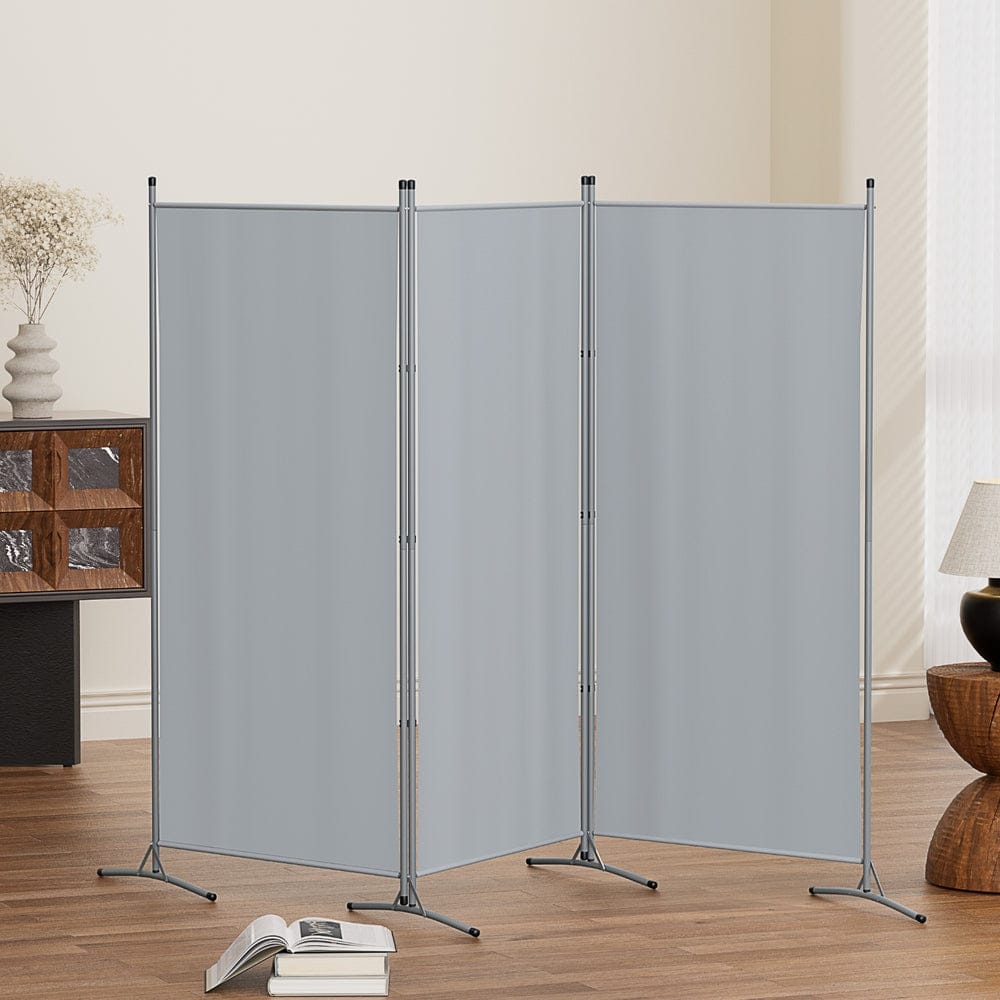 Artiss Furniture > Bedroom > Room Dividers Artiss 3 Panel Room Divider Screen 260x180cm Fabric Grey