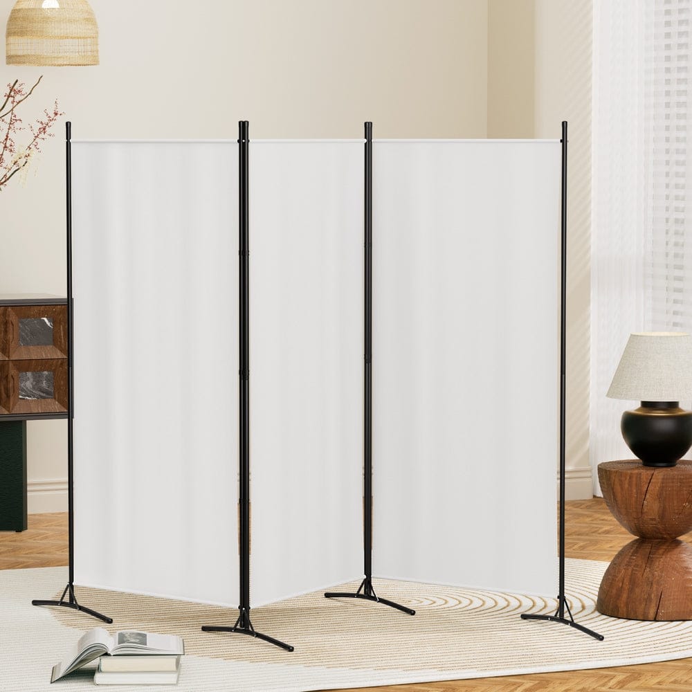 Artiss Furniture > Bedroom > Room Dividers Artiss 3 Panel Room Divider Screen 260x180cm Fabric White
