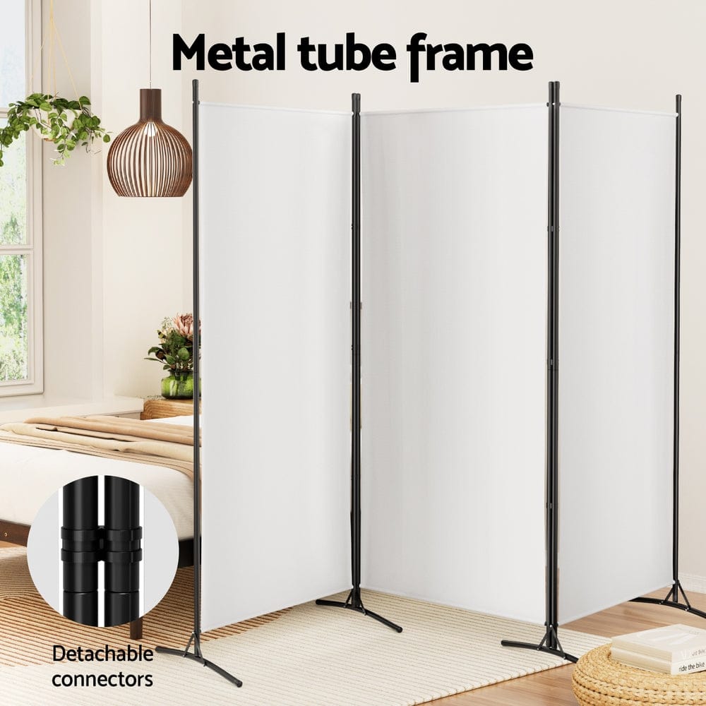 Artiss Furniture > Bedroom > Room Dividers Artiss 3 Panel Room Divider Screen 260x180cm Fabric White