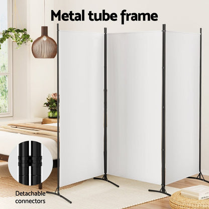 Artiss Furniture > Bedroom > Room Dividers Artiss 3 Panel Room Divider Screen 260x180cm Fabric White