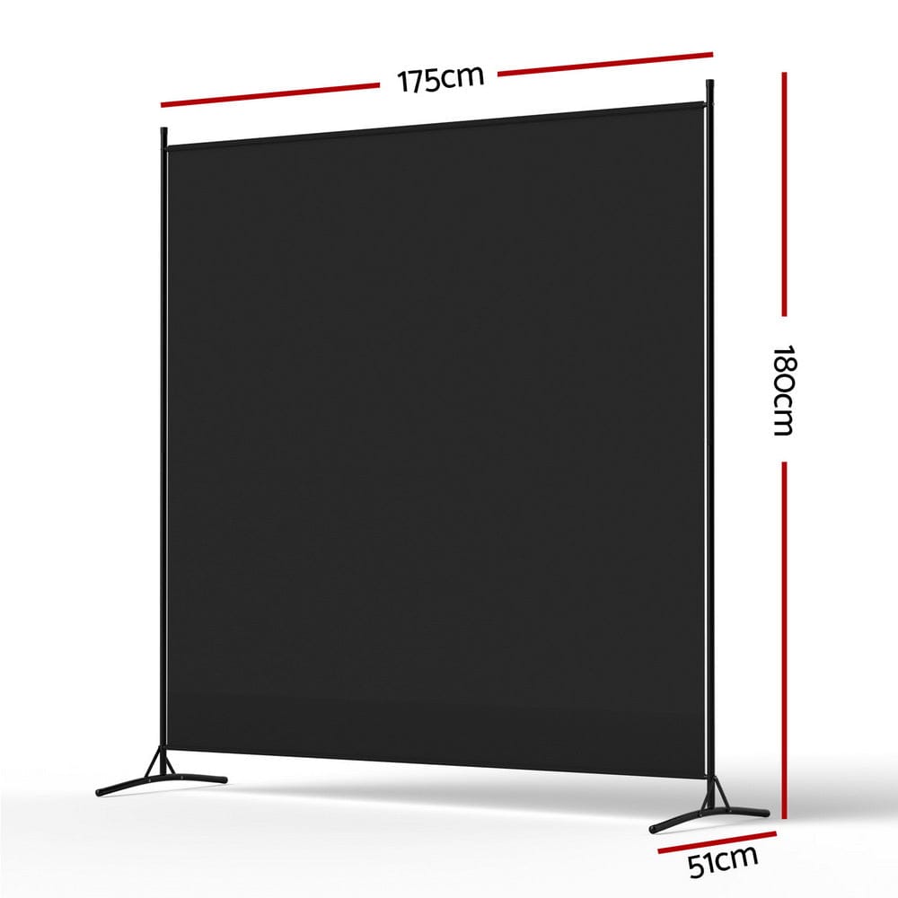 Artiss Furniture > Bedroom > Room Dividers Artiss Room Divider Screen 175x180cm Fabric Black