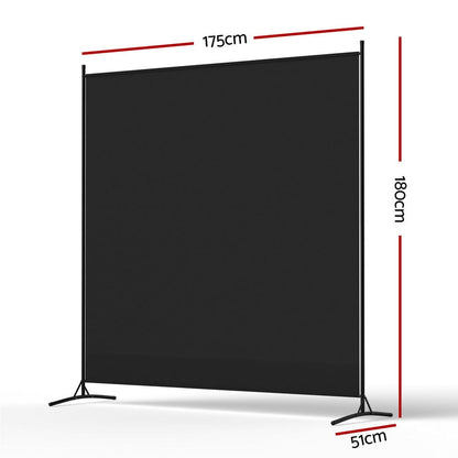 Artiss Furniture > Bedroom > Room Dividers Artiss Room Divider Screen 175x180cm Fabric Black