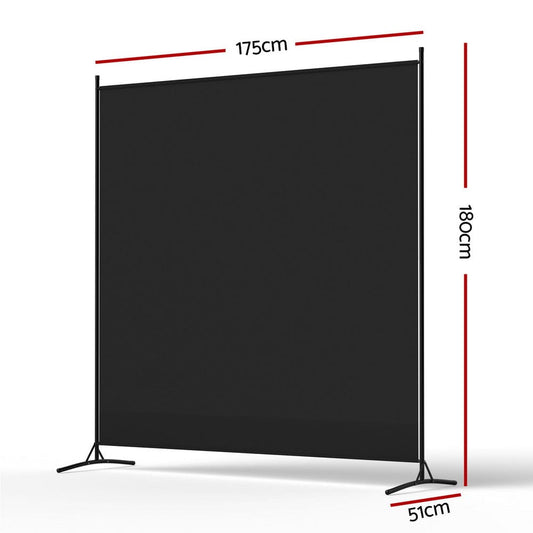 Artiss Furniture > Bedroom > Room Dividers Artiss Room Divider Screen 175x180cm Fabric Black