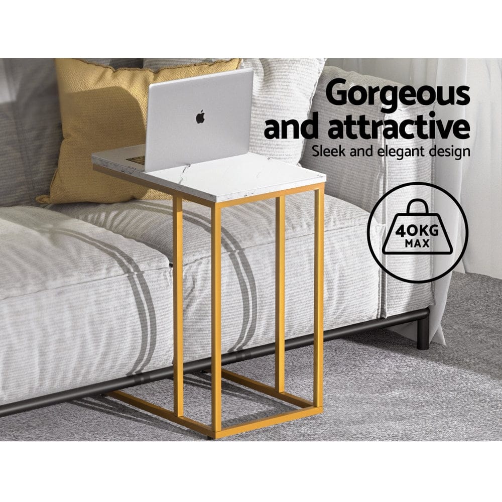 Artiss Furniture > Dining > Buffets & Sideboards Artiss Coffee Table Side Table Marble Effect Emma