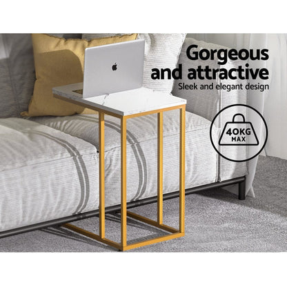 Artiss Furniture > Dining > Buffets & Sideboards Artiss Coffee Table Side Table Marble Effect Emma