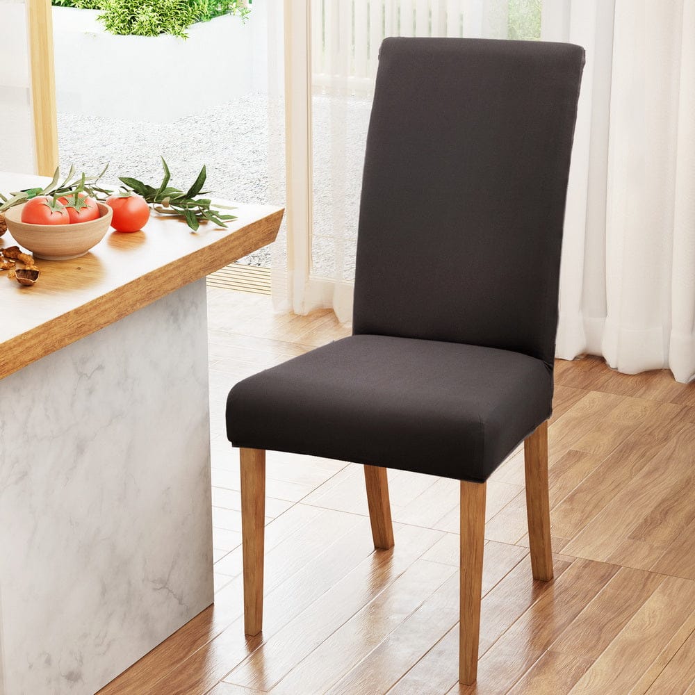 Artiss Furniture > Dining > Dining Set Artiss Dining Chair Covers 6x Slipcovers Spandex Stretch Banquet Party Dark Grey