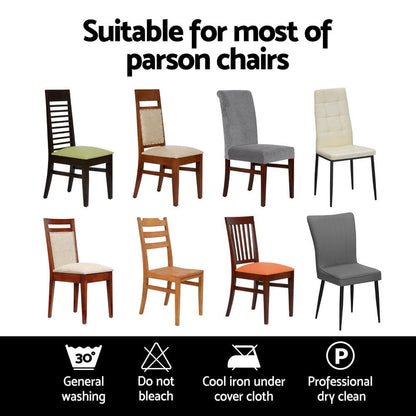 Artiss Furniture > Dining > Dining Set Artiss Dining Chair Covers 6x Slipcovers Spandex Stretch Banquet Party Dark Grey
