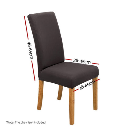Artiss Furniture > Dining > Dining Set Artiss Dining Chair Covers 6x Slipcovers Spandex Stretch Banquet Party Dark Grey
