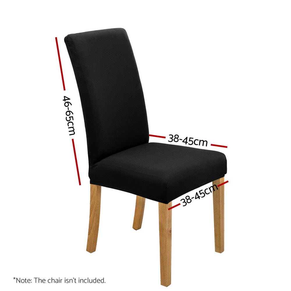 Artiss Furniture > Dining > Dining Set Artiss Dining Chair Covers 6x Slipcovers Spandex Stretch Banquet Wedding Black