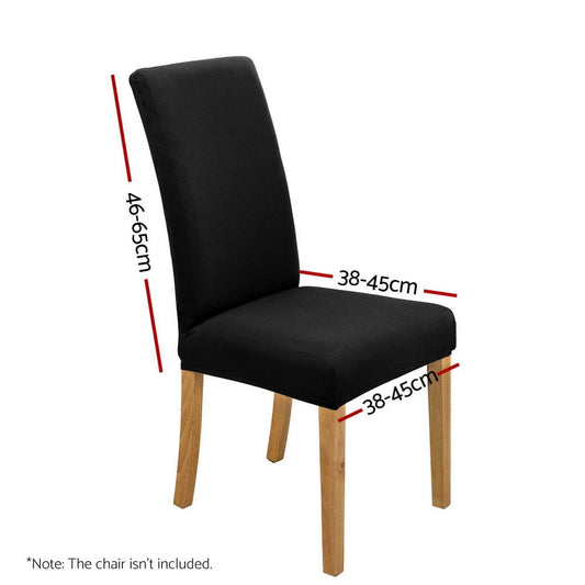 Artiss Furniture > Dining > Dining Set Artiss Dining Chair Covers 6x Slipcovers Spandex Stretch Banquet Wedding Black