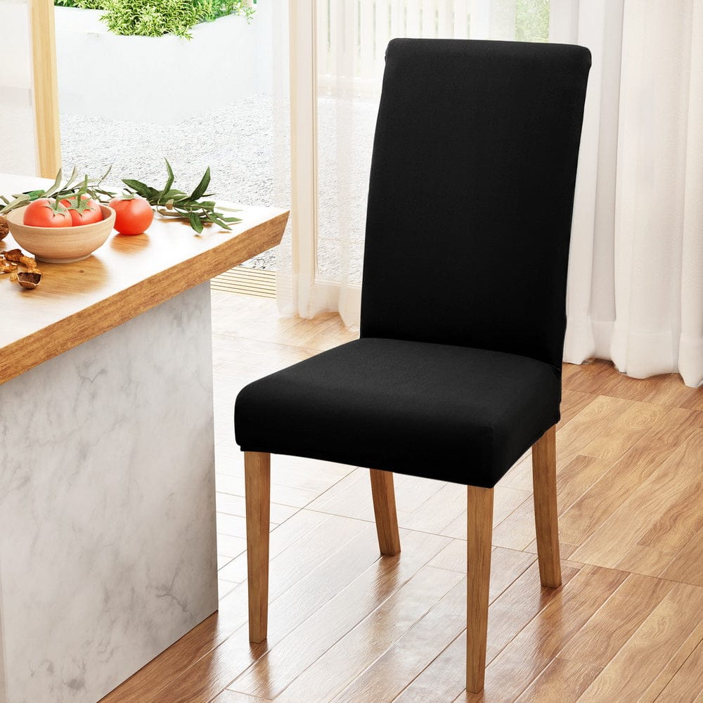 Artiss Furniture > Dining > Dining Set Artiss Dining Chair Covers 6x Slipcovers Spandex Stretch Banquet Wedding Black