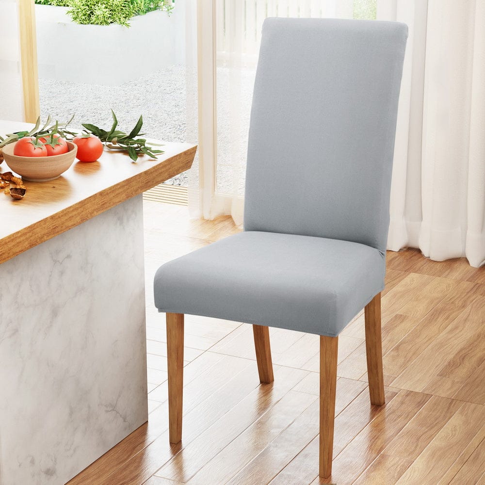 Artiss Furniture > Dining > Dining Set Artiss Dining Chair Covers 6x Slipcovers Spandex Stretch Banquet Wedding Grey