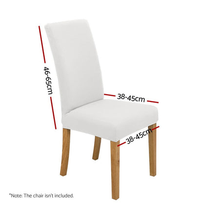 Artiss Furniture > Dining > Dining Set Artiss Dining Chair Covers 6x Slipcovers Spandex Stretch Banquet Wedding White