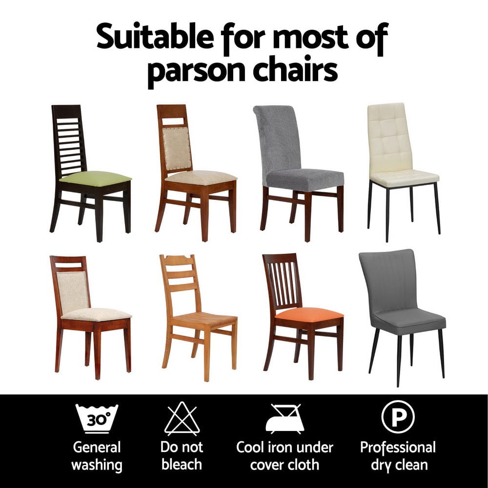 Artiss Furniture > Dining > Dining Set Artiss Dining Chair Covers 6x Slipcovers Spandex Stretch Banquet Wedding White