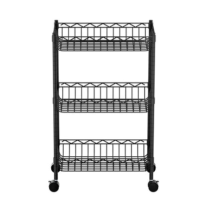 Artiss Furniture > Dining > Kitchen & Dining Trolleys Artiss 3-Tier Shelving Unit Adjustable Garage Storage Kitchen Rack With Wheels