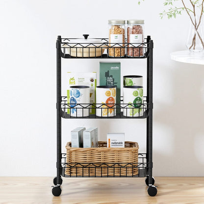 Artiss Furniture > Dining > Kitchen & Dining Trolleys Artiss 3-Tier Shelving Unit Adjustable Garage Storage Kitchen Rack With Wheels