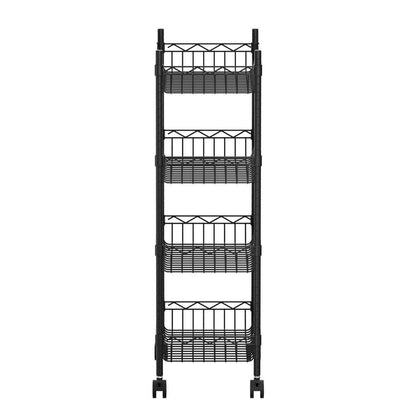 Artiss Furniture > Dining > Kitchen & Dining Trolleys Artiss 4-Tier Shelving Unit Adjustable Garage Storage Kitchen Rack With Wheels