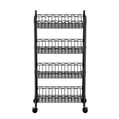 Artiss Furniture > Dining > Kitchen & Dining Trolleys Artiss 4-Tier Shelving Unit Adjustable Garage Storage Kitchen Rack With Wheels