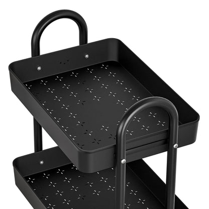 Artiss Furniture > Dining > Kitchen & Dining Trolleys Artiss Storage Trolley Kitchen Cart 3 Tiers Rack Shelf Organiser Wheels Black