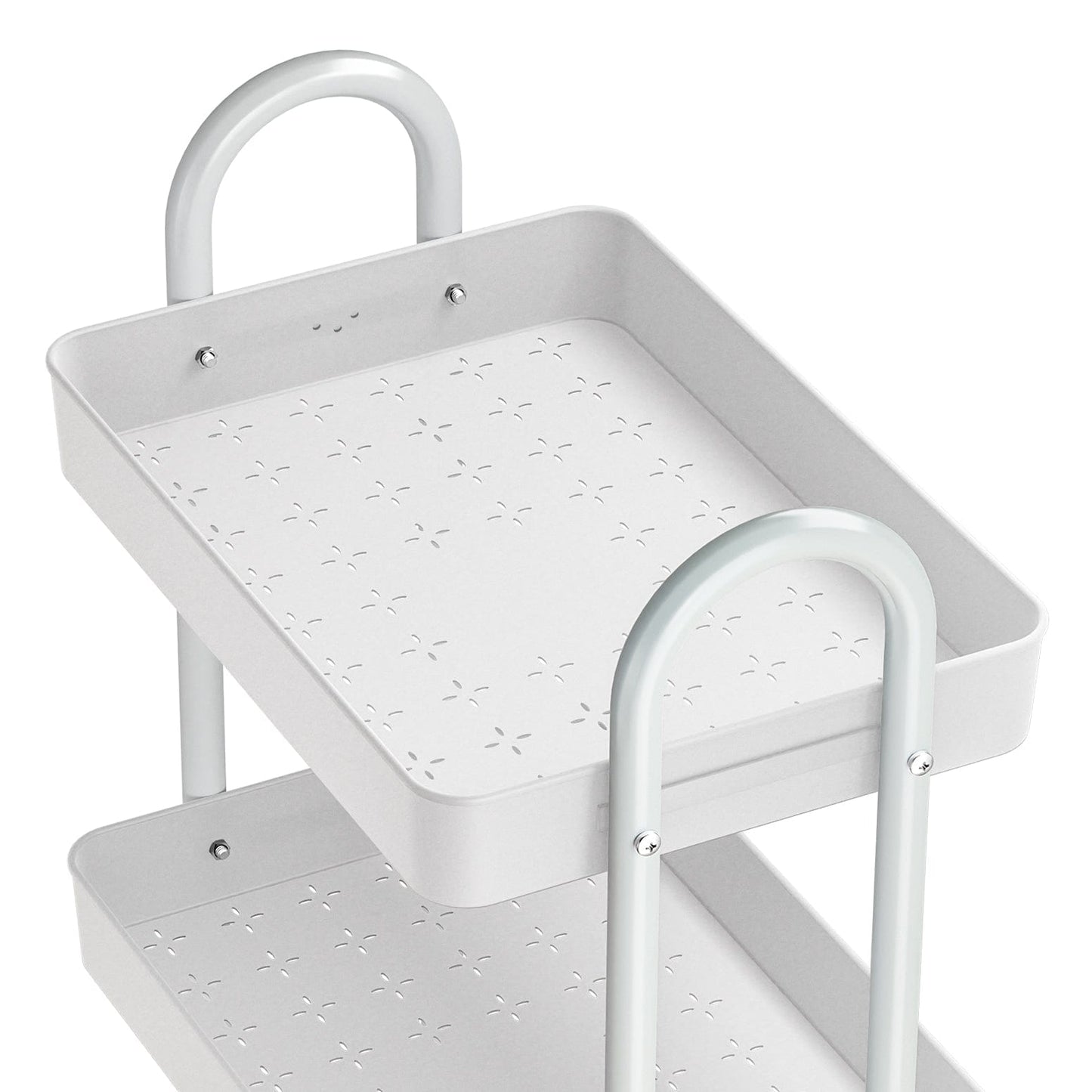 Artiss Furniture > Dining > Kitchen & Dining Trolleys Artiss Storage Trolley Kitchen Cart 3 Tiers Rack Shelf Organiser Wheels White