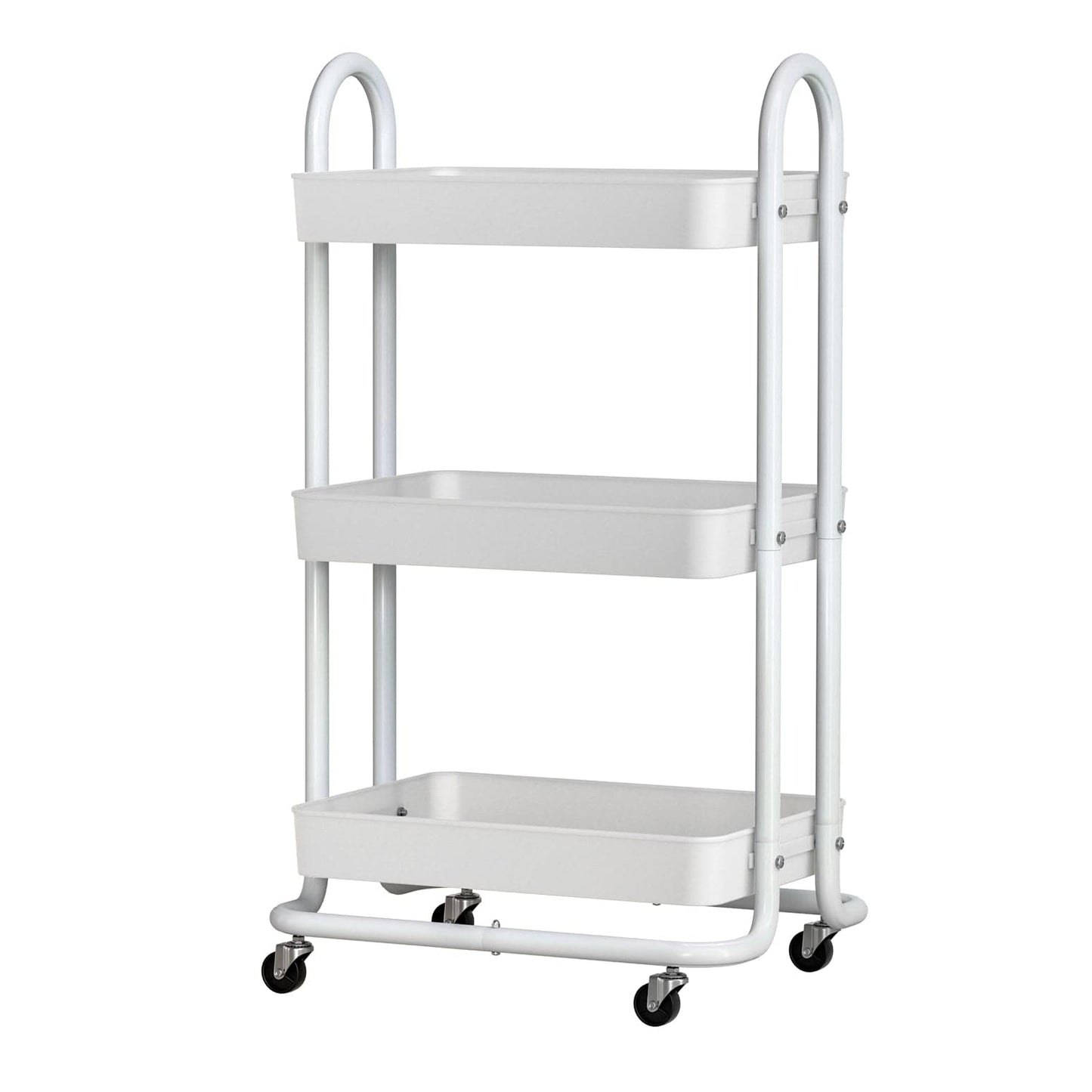 Artiss Furniture > Dining > Kitchen & Dining Trolleys Artiss Storage Trolley Kitchen Cart 3 Tiers Rack Shelf Organiser Wheels White