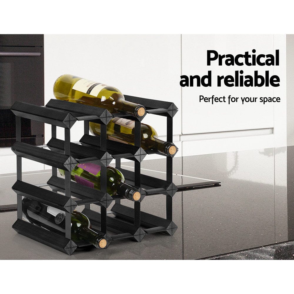 Artiss Furniture > Dining > Wine Racks Artiss Wine Rack 12 Bottle Black