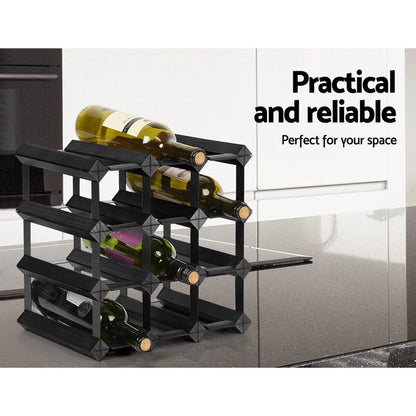 Artiss Furniture > Dining > Wine Racks Artiss Wine Rack 12 Bottle Black