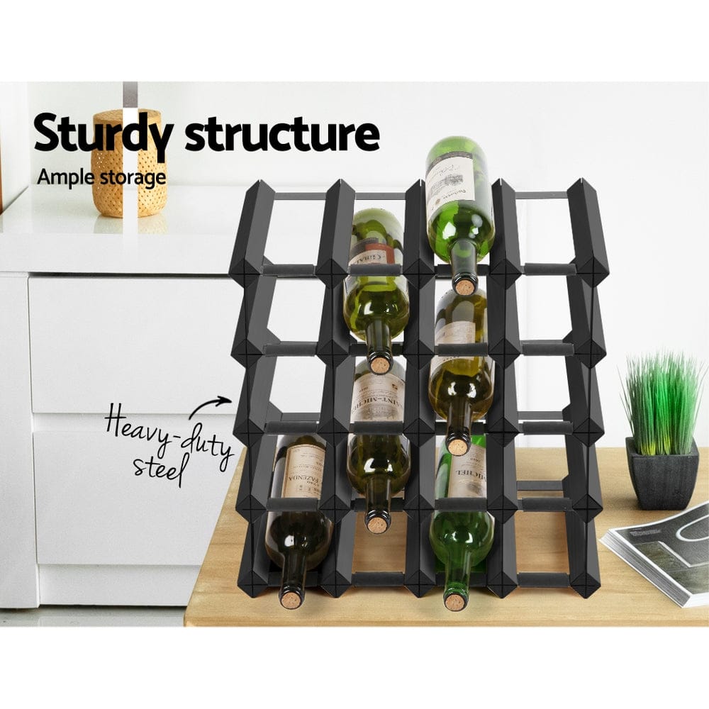 Artiss Furniture > Dining > Wine Racks Artiss Wine Rack 20 Bottle Black