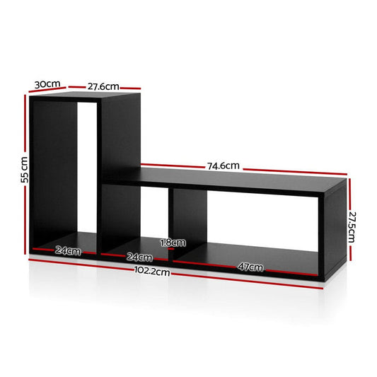 Artiss Furniture > Living Room > Bookcases & Shelves Artiss Bookshelf L Shape DIY - Black