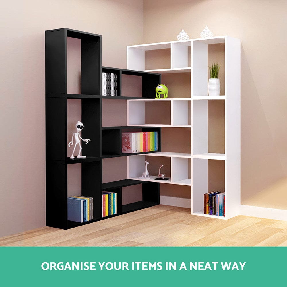 Artiss Furniture > Living Room > Bookcases & Shelves Artiss Bookshelf L Shape DIY - Black