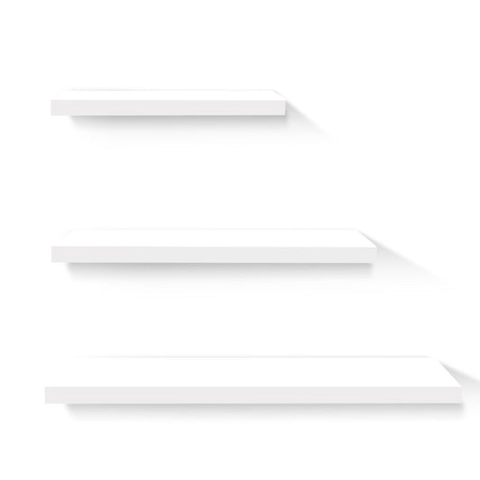 Artiss Furniture > Living Room > Bookcases & Shelves Artiss Floating Wall Shelf Set of 3 White
