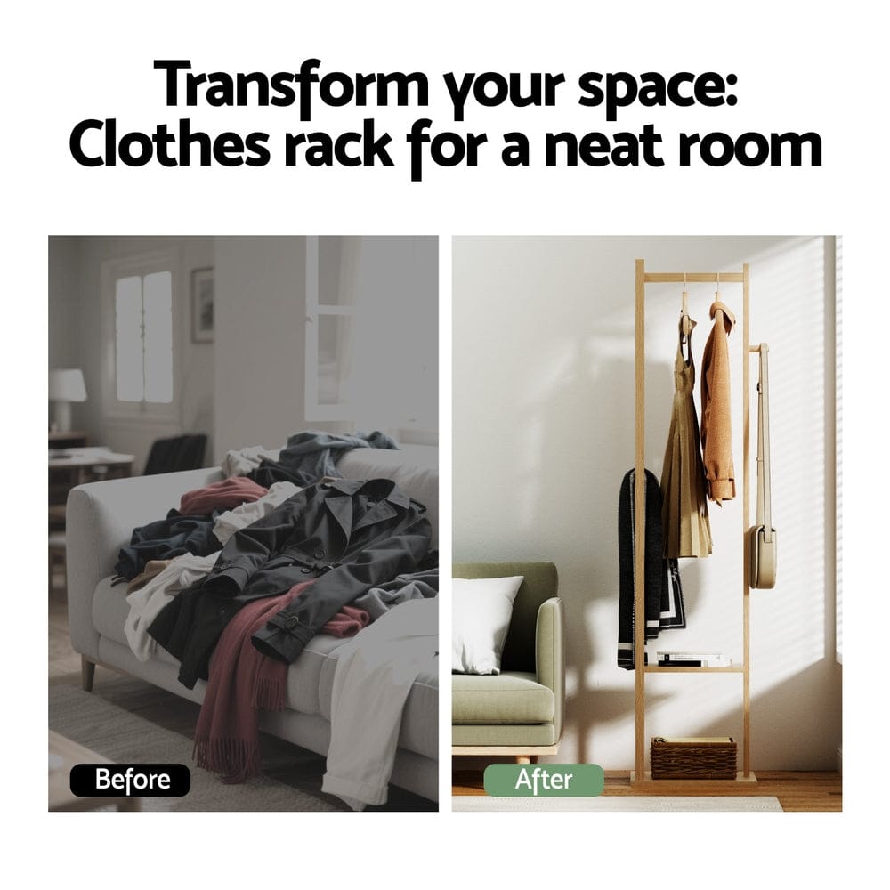 Artiss Furniture > Living Room > Coat Racks Artiss Clothes Rack Airer Coat Stand Bamboo
