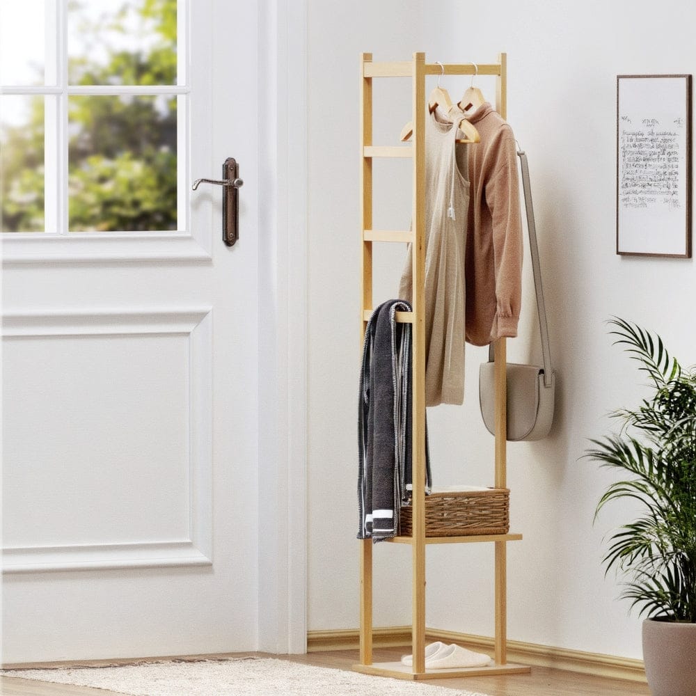 Artiss Furniture > Living Room > Coat Racks Artiss Clothes Rack Airer Coat Stand Bamboo