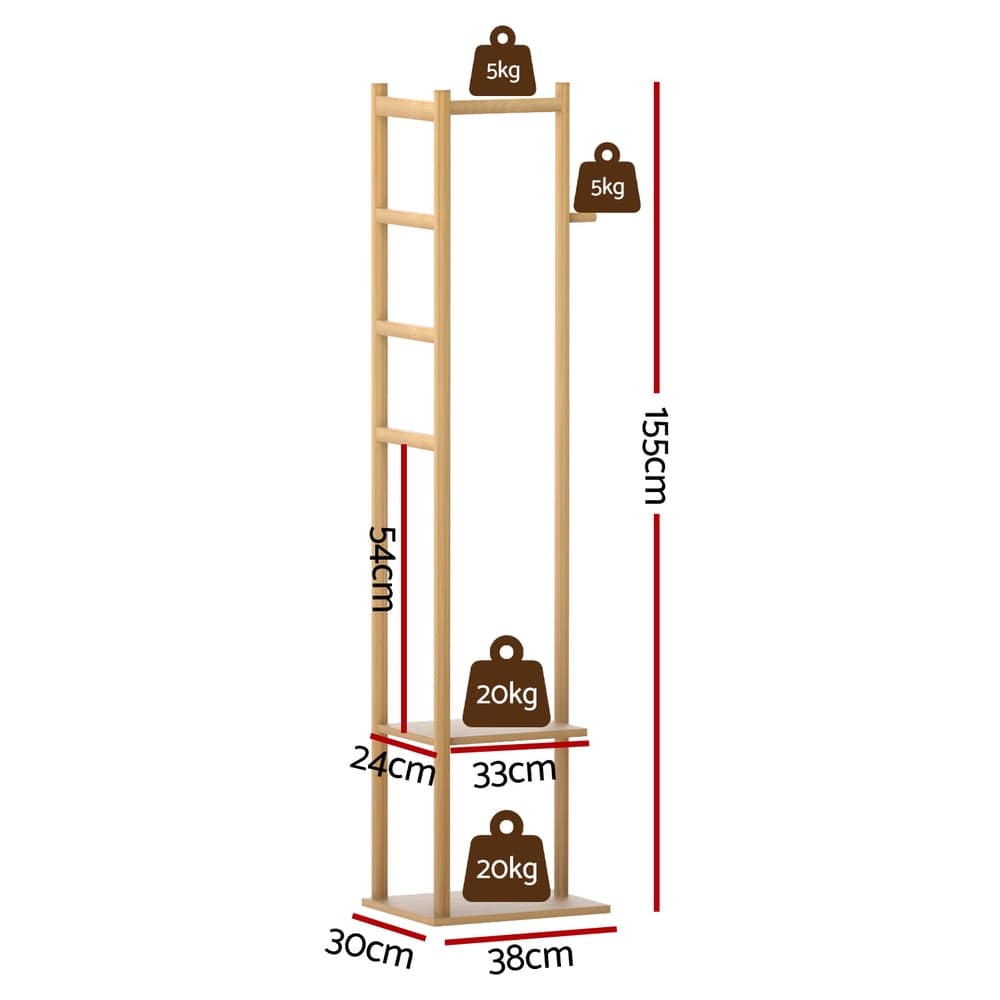 Artiss Furniture > Living Room > Coat Racks Artiss Clothes Rack Airer Coat Stand Bamboo