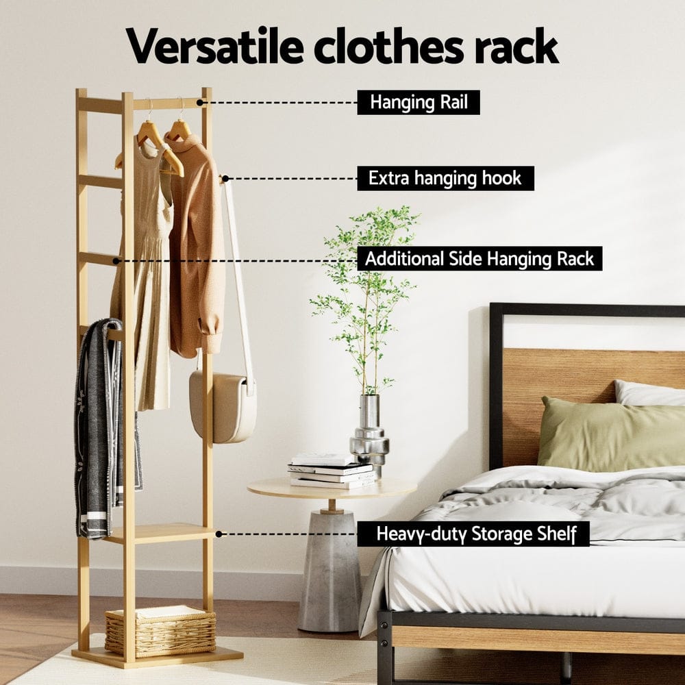 Artiss Furniture > Living Room > Coat Racks Artiss Clothes Rack Airer Coat Stand Bamboo