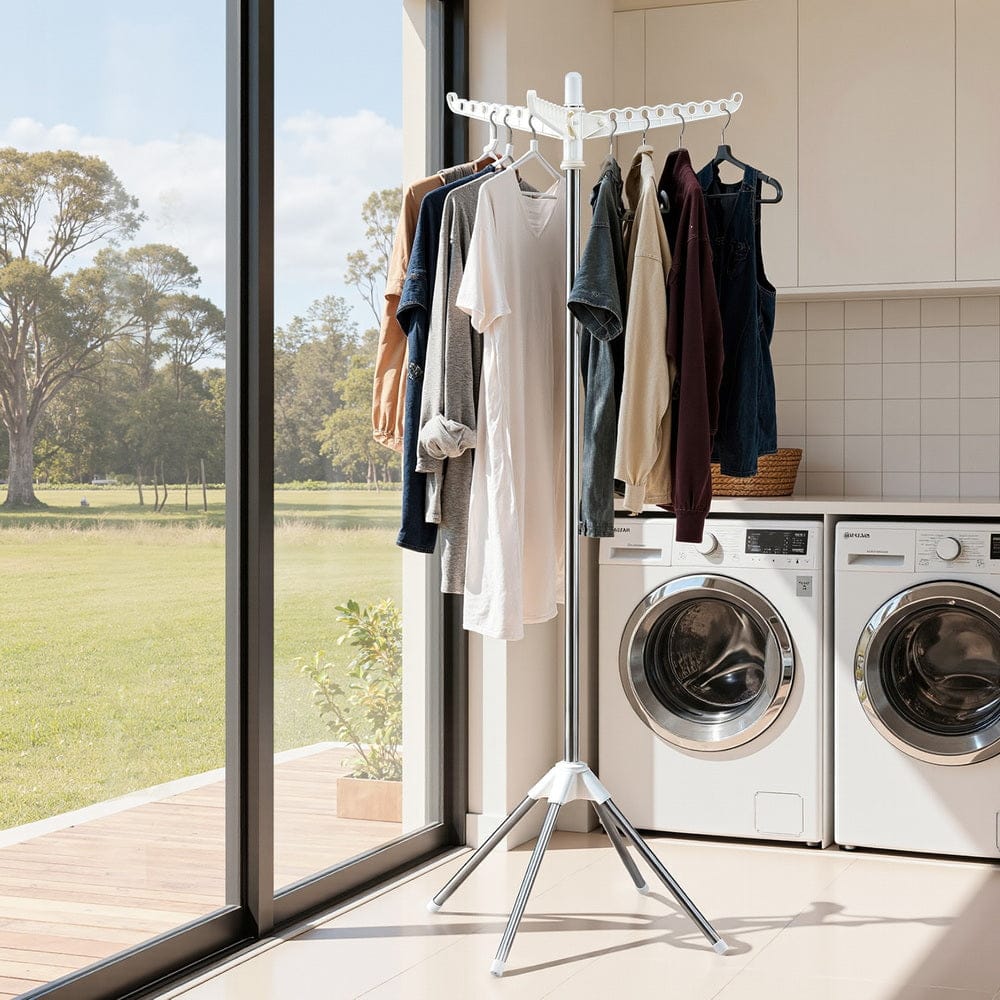 Artiss Furniture > Living Room > Coat Racks Artiss Clothes Rack Airer Rotatable Hanger Foldable 163cm
