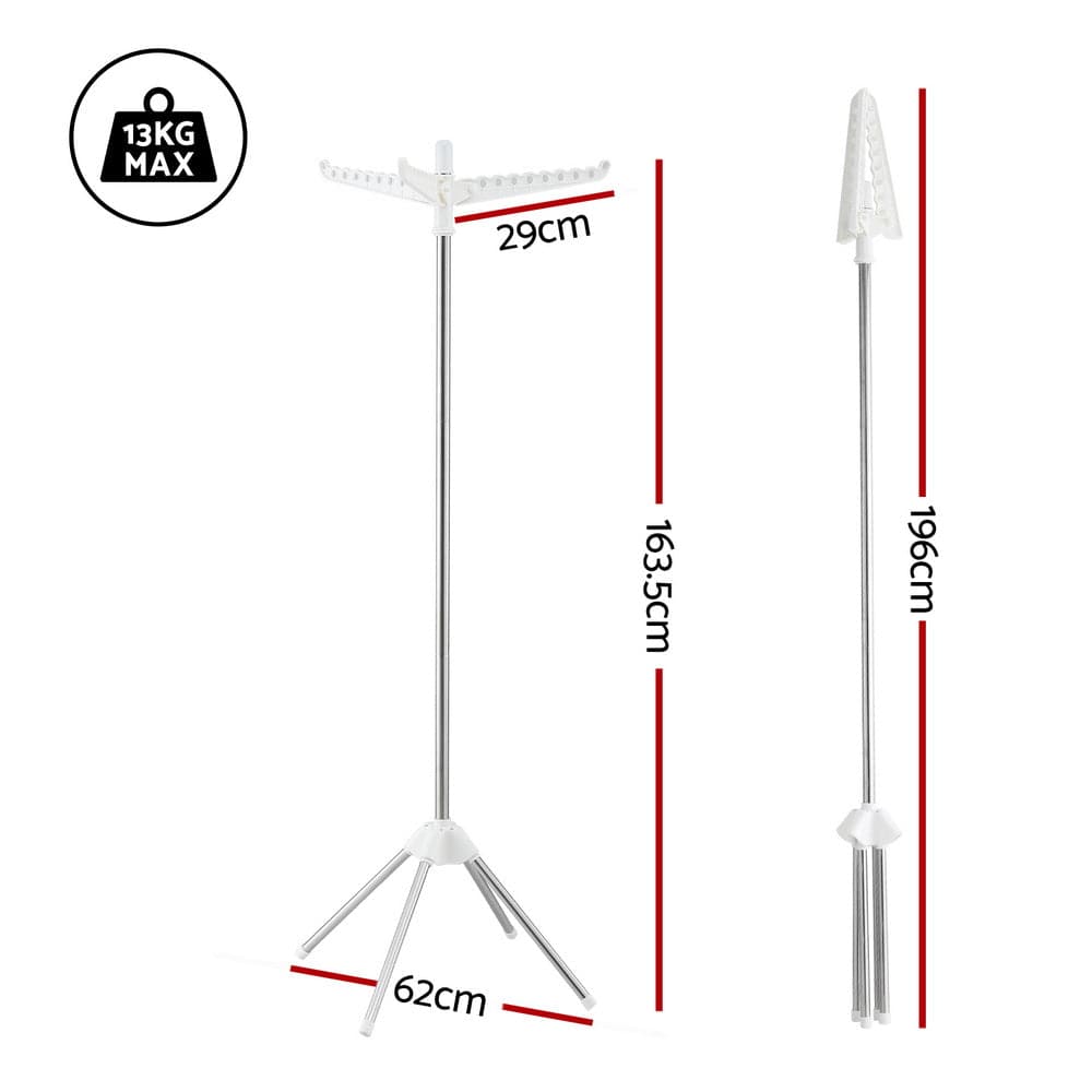 Artiss Furniture > Living Room > Coat Racks Artiss Clothes Rack Airer Rotatable Hanger Foldable 163cm