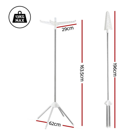 Artiss Furniture > Living Room > Coat Racks Artiss Clothes Rack Airer Rotatable Hanger Foldable 163cm