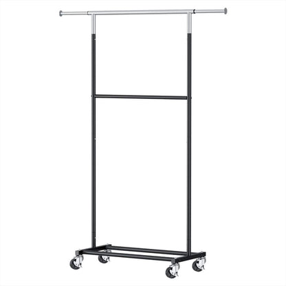 Artiss Furniture > Living Room > Coat Racks Artiss Clothes Rack Double Rod Airer Rail Coat Stand Adjustable Hanger