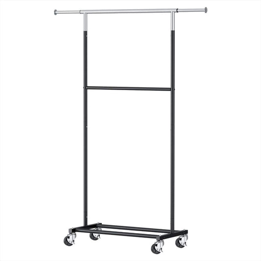 Artiss Furniture > Living Room > Coat Racks Artiss Clothes Rack Double Rod Airer Rail Coat Stand Adjustable Hanger