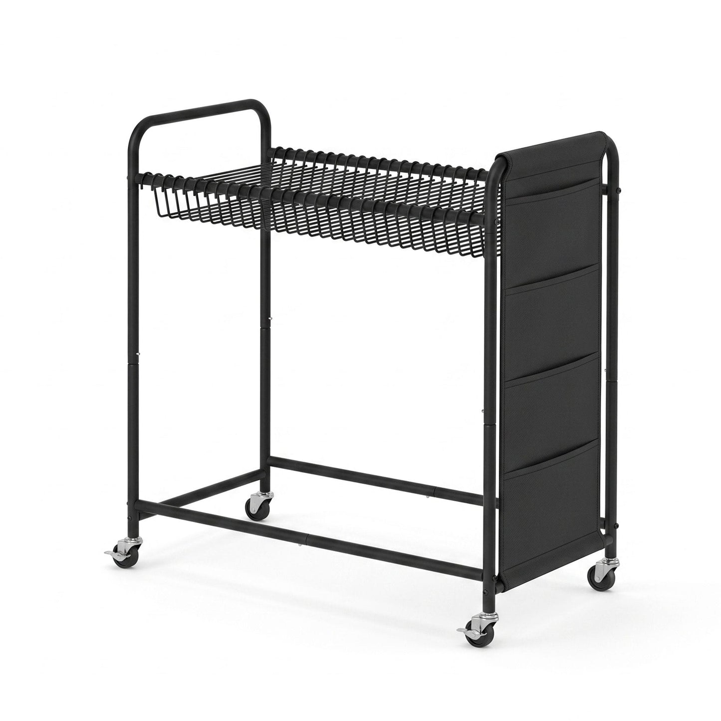 Artiss Furniture > Living Room > Coat Racks Artiss Pants Trolley Mobile Clothes Rack Clothing Stand with 30 Hangers Wheels Storage Organizer Bag