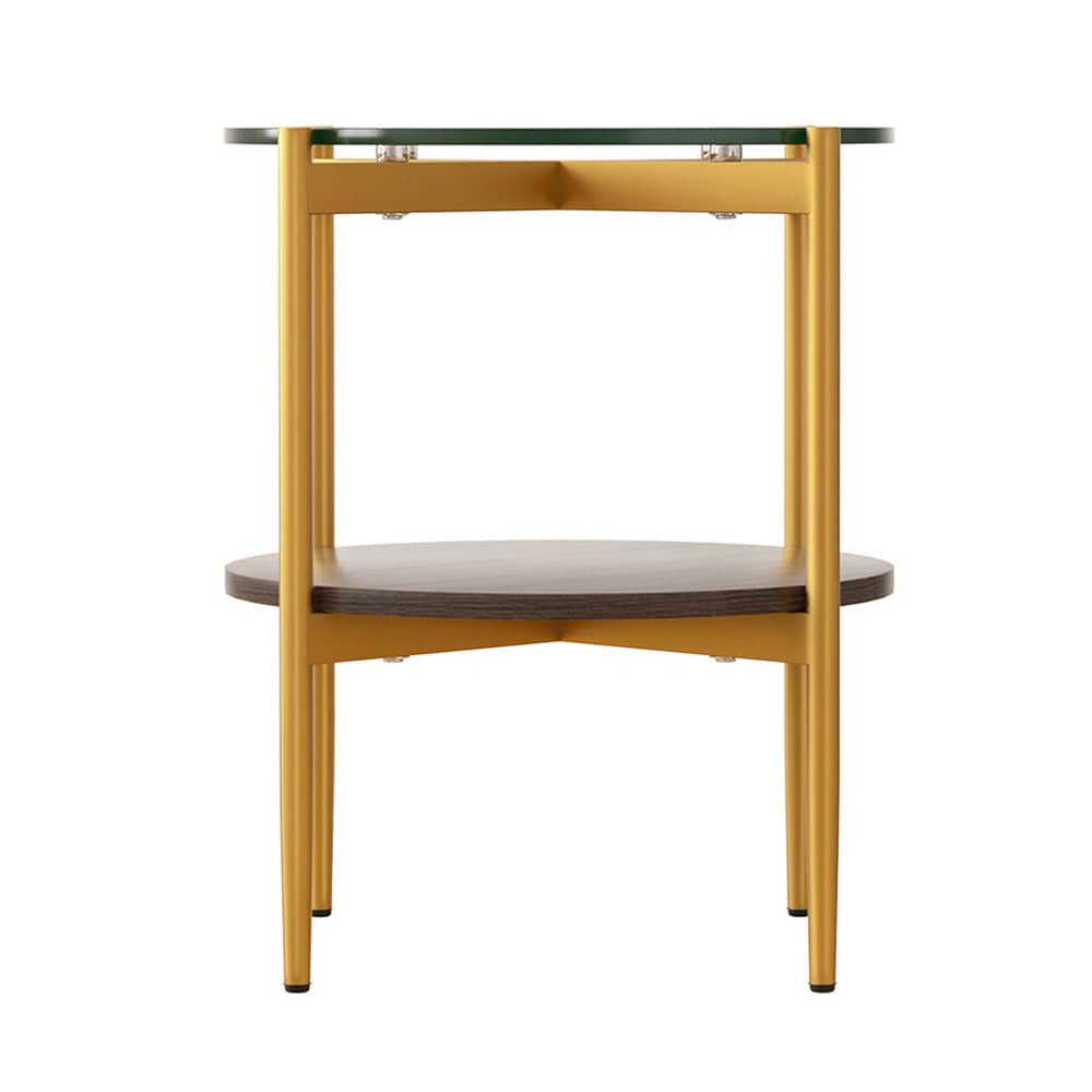 Artiss Furniture > Living Room > Coffee Tables Artiss Coffee Table 45CM Round Tempered Glass Carol