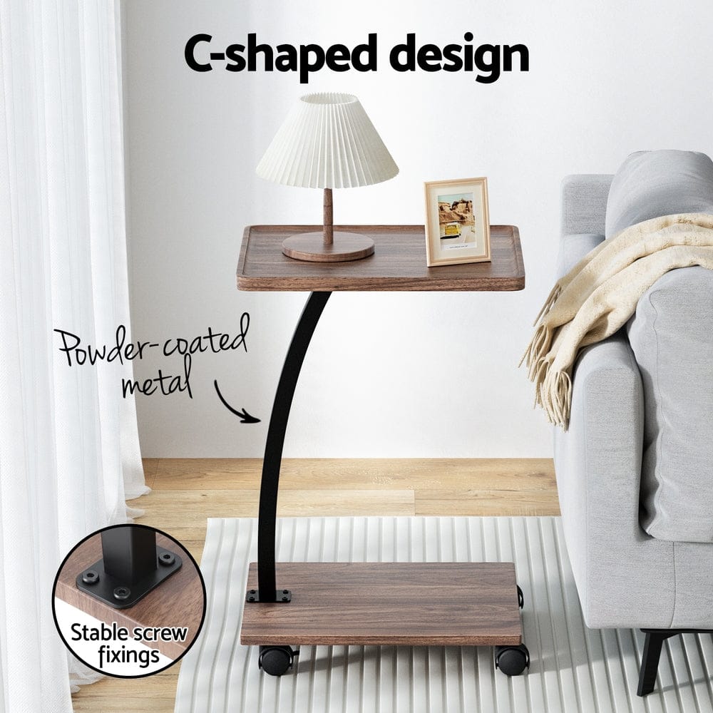 Artiss Furniture > Living Room > Coffee Tables Artiss Coffee Table C Shaped
