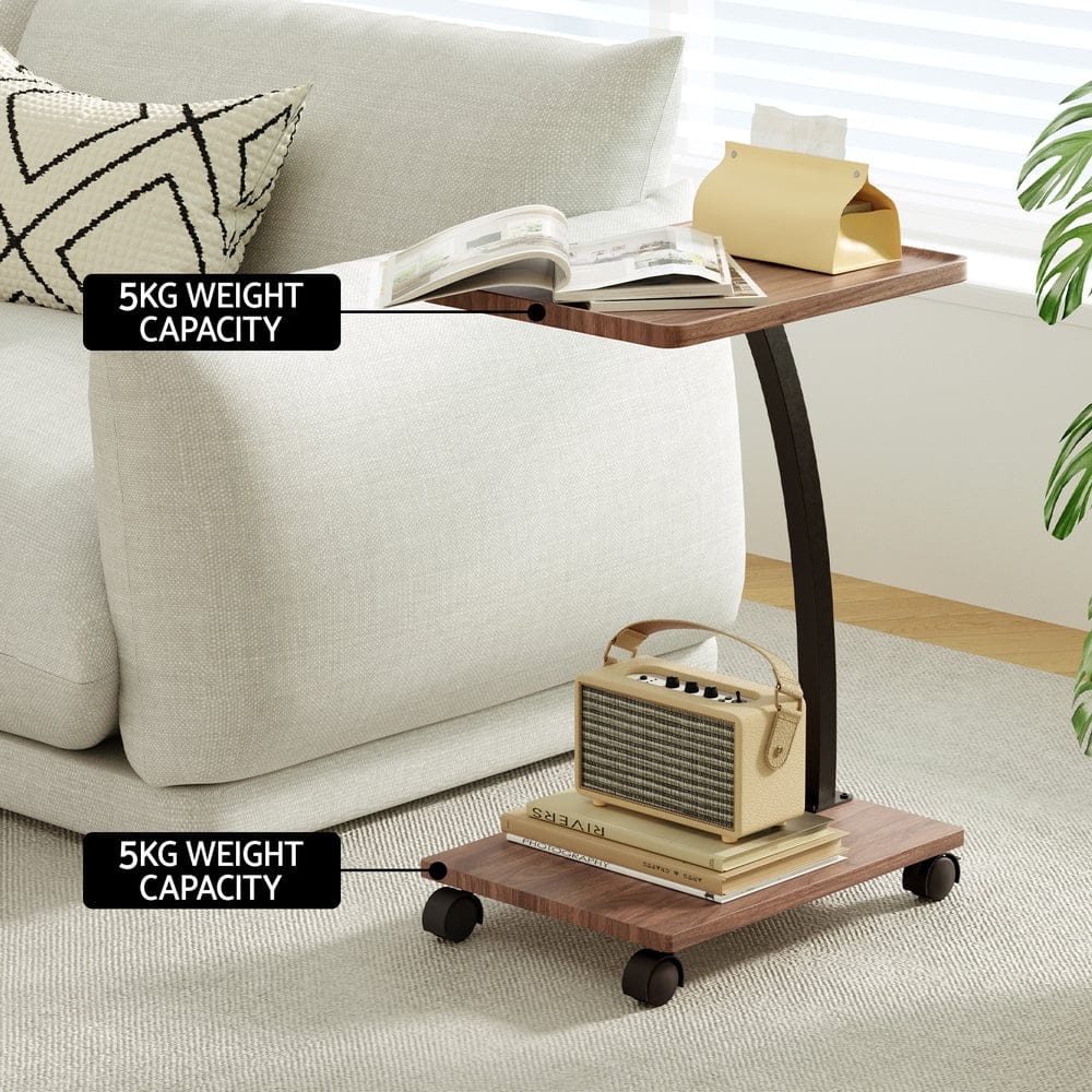 Artiss Furniture > Living Room > Coffee Tables Artiss Coffee Table C Shaped